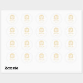 Elegant Gold Monogram Wedding Crest Thank You ラウンドシール (シート)