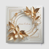 Elegant Gold Monogram Wedding Guest Book ゲストブック (裏面)