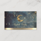 Elegant Gold Moon Stars Watercolor 名刺 (正面)