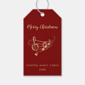 Elegant Gold Music Notes Choir Musician Christmas  ギフトタグ (正面)
