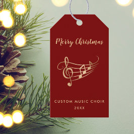 Elegant Gold Music Notes Choir Musician Christmas  ギフトタグ