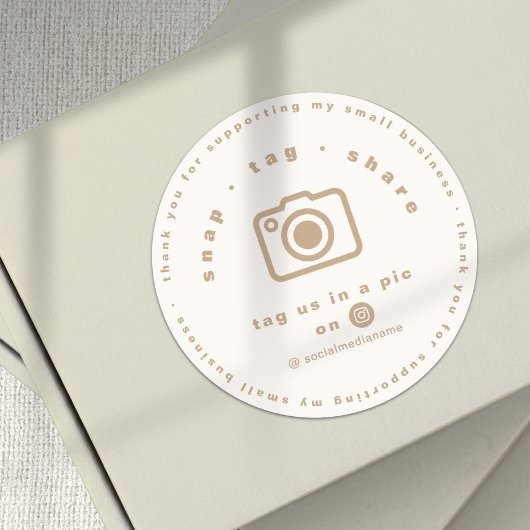 Elegant Gold Neutral Branded Business Thank you ラウンドシール