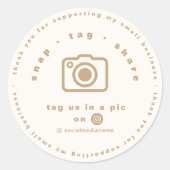 Elegant Gold Neutral Branded Business Thank you ラウンドシール (正面)