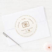 Elegant Gold Neutral Branded Business Thank you ラウンドシール (封筒)