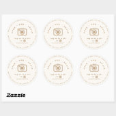 Elegant Gold Neutral Branded Business Thank you ラウンドシール (シート)