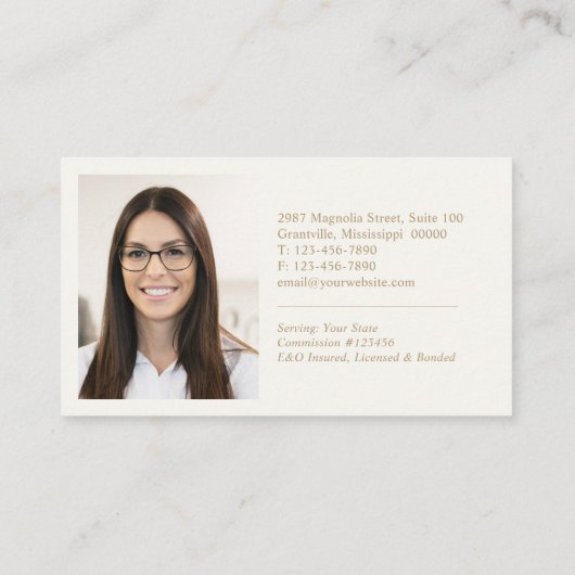  Elegant Gold Notary Calligraphy Business Card 名刺 (裏面)