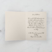 Elegant Gold Number Botanical Floral 80th Birthday カード (内部)