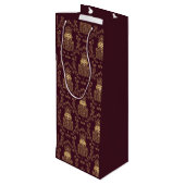 Elegant Gold Nutcracker Christmas Damask ワインギフトバッグ (裏面アングル)