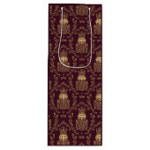 Elegant Gold Nutcracker Christmas Damask ワインギフトバッグ (正面)