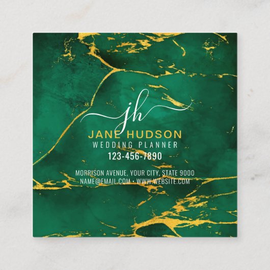 Elegant Gold on Gold Speckles Minimalist 2.5x2.5 スクエア名刺 (裏面)