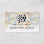 Elegant Gold Opal Stone QR Code Beauty Salon 名刺 (裏面)