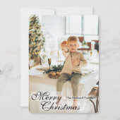 Elegant Gold Ornament 4 Photo Christmas Card シーズンカード (正面)