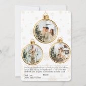 Elegant Gold Ornament 4 Photo Christmas Card シーズンカード (裏面)