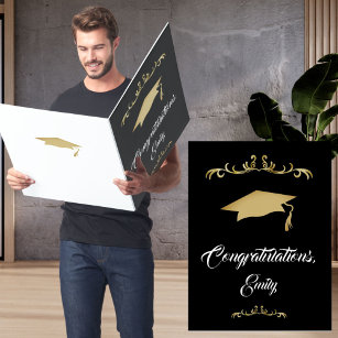 Elegant Gold Ornament Congratulations Graduation カード