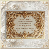 Elegant Gold Ornate Baroque Grandeur Floral Motifs 出欠カード