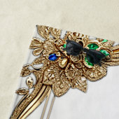 Elegant Gold Ornate Beach Towel ビーチタオル (インサイチュ)