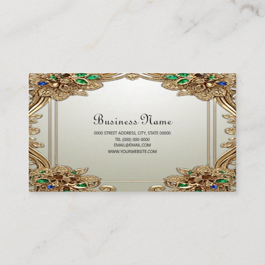 Elegant Gold Ornate Business Card 名刺 (裏面)
