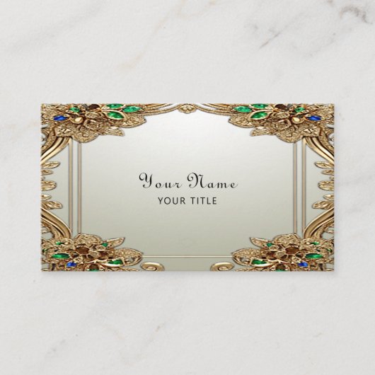 Elegant Gold Ornate Business Card 名刺 (正面)
