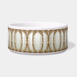 Elegant Gold Ornate Ceramic Pet Bowl ボウル