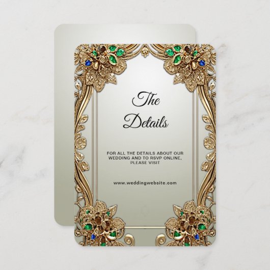 Elegant Gold Ornate Detail Enclosure Card エンクロージャーカード (正面/裏面)