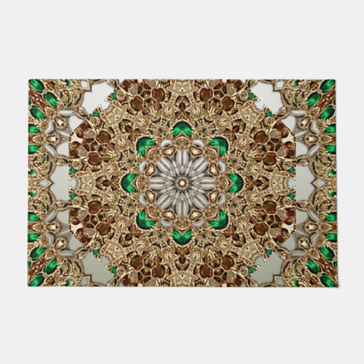 Elegant Gold Ornate Doormat ドアマット (正面)