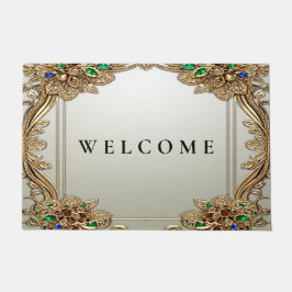 Elegant Gold Ornate Doormat ドアマット