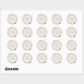 Elegant Gold Ornate Frame Round Sticker with Eucal ラウンドシール (シート)