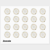Elegant Gold Ornate Frame Round Sticker with Eucal ラウンドシール (シート)