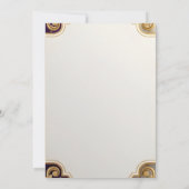 Elegant Gold Ornate Frame with White Floral サンキューカード (裏面)