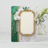 Elegant Gold Ornate Frame with White Orchids & Pea シーズンカード (スタンド正面)