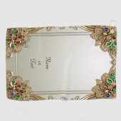 Elegant Gold Ornate Golf Towel ゴルフタオル (横)