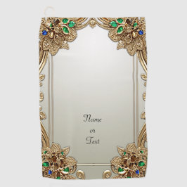 Elegant Gold Ornate Golf Towel ゴルフタオル