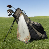 Elegant Gold Ornate Golf Towel ゴルフタオル (グリーン)