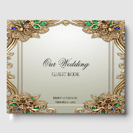 Elegant Gold Ornate Guest Book ゲストブック