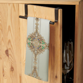 Elegant Gold Ornate Kitchen Towels キッチンタオル