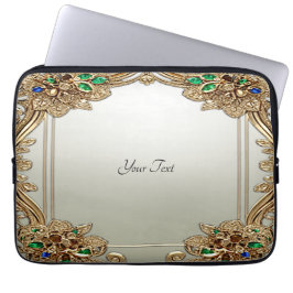 Elegant Gold Ornate Laptop Sleeve ラップトップスリーブ