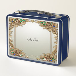 Elegant Gold Ornate Lunchbox メタルランチボックス
