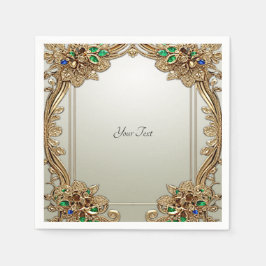 Elegant Gold Ornate Napkins スタンダードカクテルナプキン