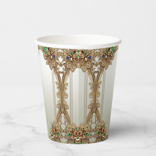 Elegant Gold Ornate Paper cup 紙コップ (右)