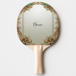 Elegant Gold Ornate Ping Pong Paddle 卓球ラケット