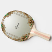 Elegant Gold Ornate Ping Pong Paddle 卓球ラケット (横)