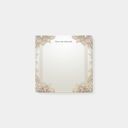 Elegant Gold Ornate Post it Notes ポストイット (正面)