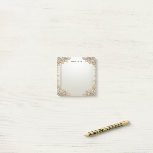 Elegant Gold Ornate Post it Notes ポストイット (デスク上)