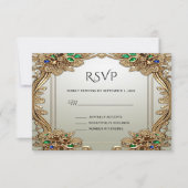 Elegant Gold Ornate RSVP Card (正面)