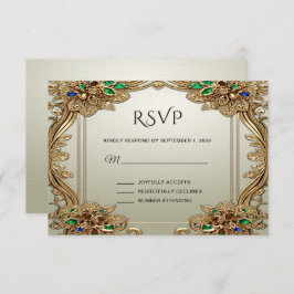 Elegant Gold Ornate RSVP Card