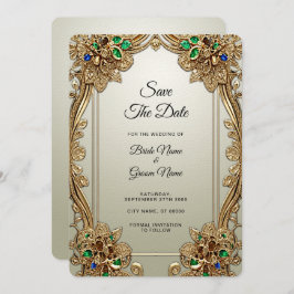 Elegant Gold Ornate Save The Date セーブザデート