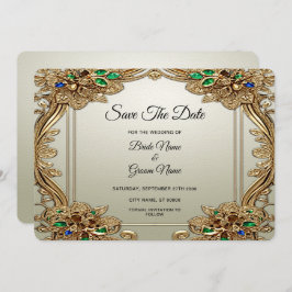 Elegant Gold Ornate Save The Date セーブザデート