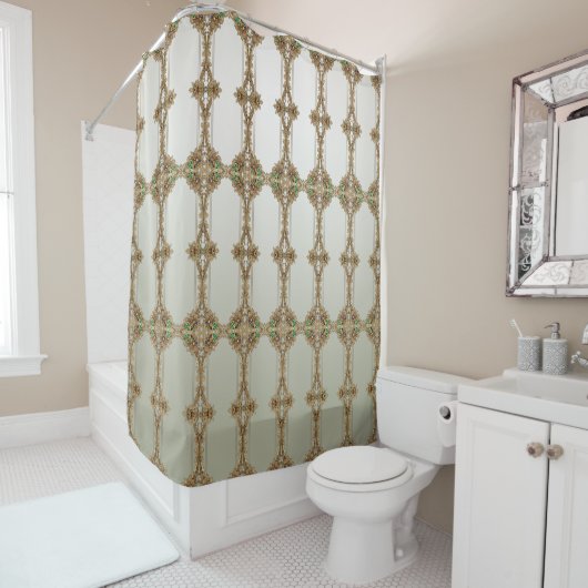 Elegant Gold Ornate Shower Curtain シャワーカーテン (インサイチュ)