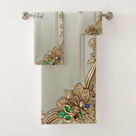 Elegant Gold Ornate Towel Set バスタオルセット