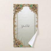 Elegant Gold Ornate Towel Set バスタオルセット (ハンドタオル)